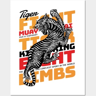 Muay Thai Tattoo Tiger Born to Fight Posters and Art